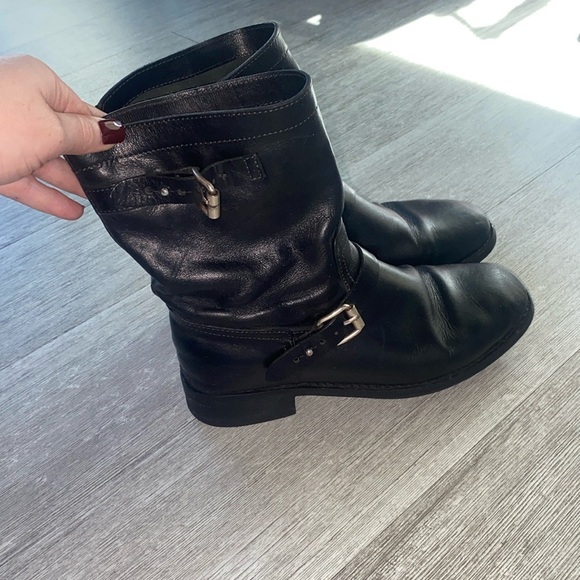 Rag & Bone leather Moto boots black size 36.5 - Picture 1 of 6